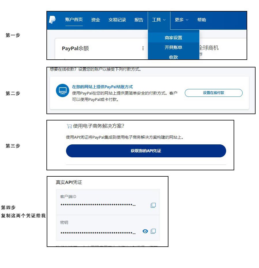 paypal凭证获取流程